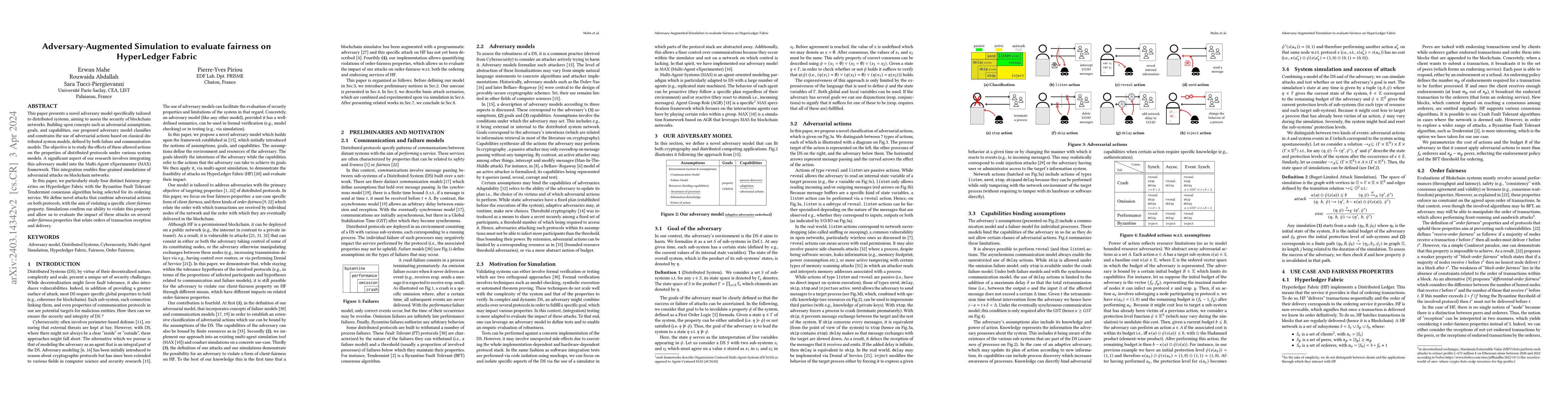 Thumbnail for Adversary-Augmented Simulation to evaluate fairness on HyperLedger
  Fabric