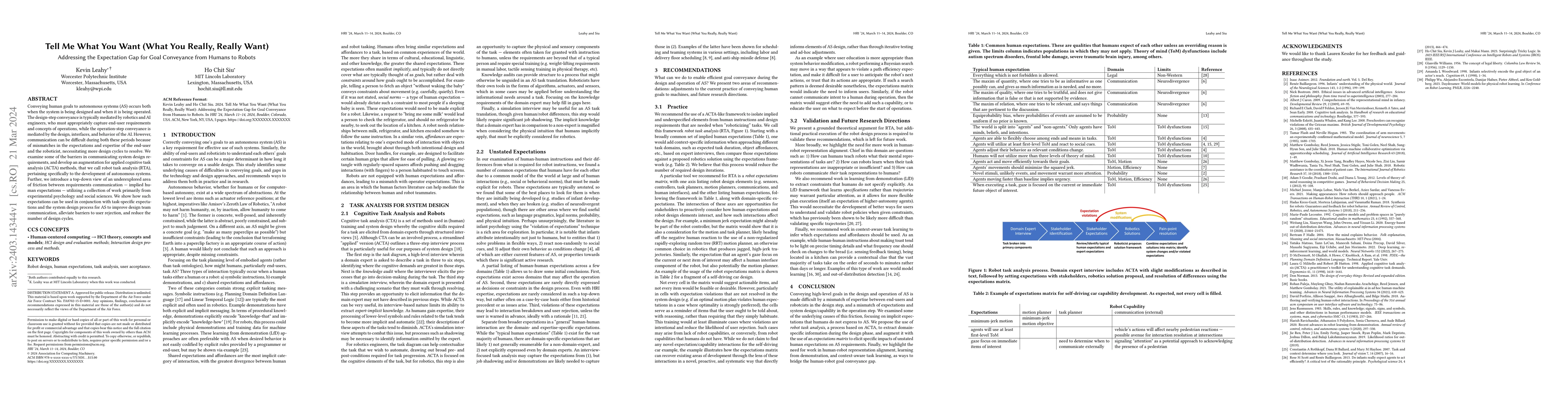 Thumbnail for Tell Me What You Want (What You Really, Really Want): Addressing the
  Expectation Gap for Goal Conveyance from Humans to Robots