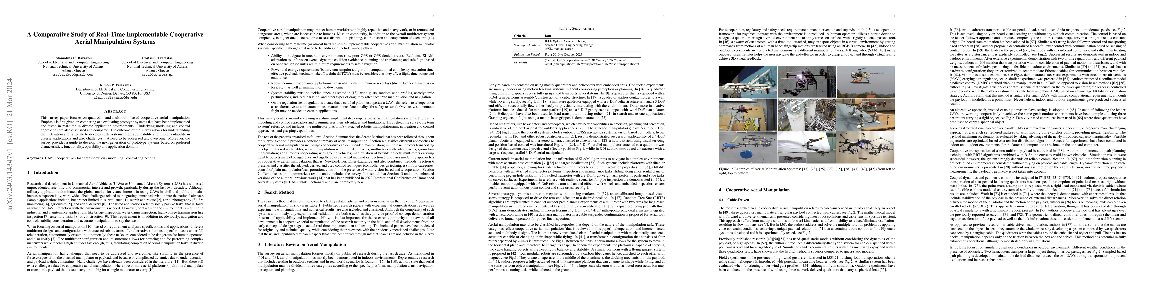 Thumbnail for A Comparative Study of Real-Time Implementable Cooperative Aerial
  Manipulation Systems