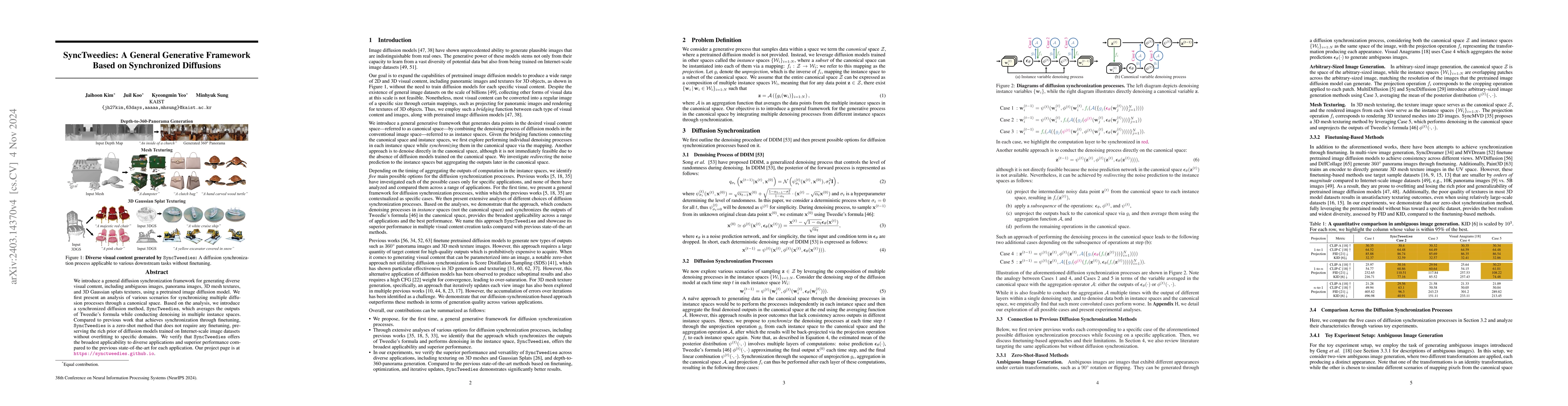 Thumbnail for SyncTweedies: A General Generative Framework Based on Synchronized
  Diffusions