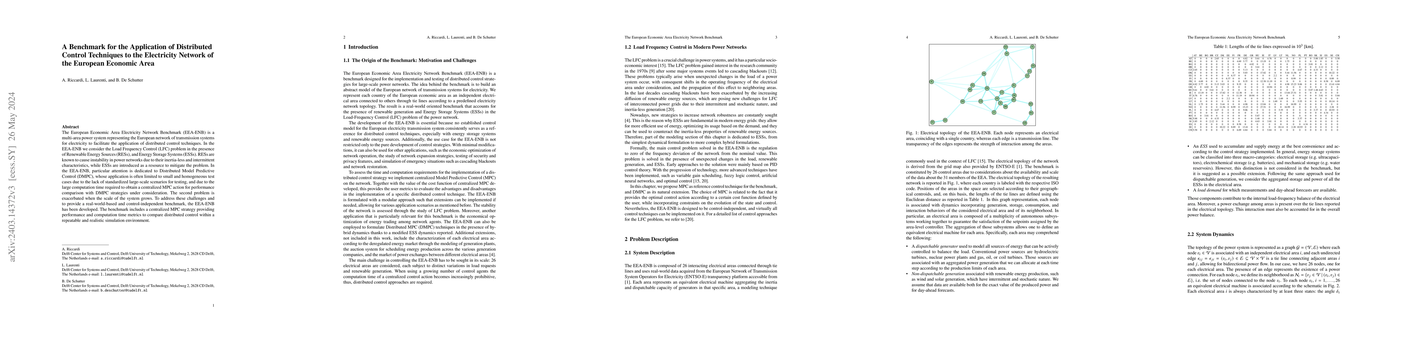 Thumbnail for A Benchmark for the Application of Distributed Control Techniques to the
  Electricity Network of the European Economic Area