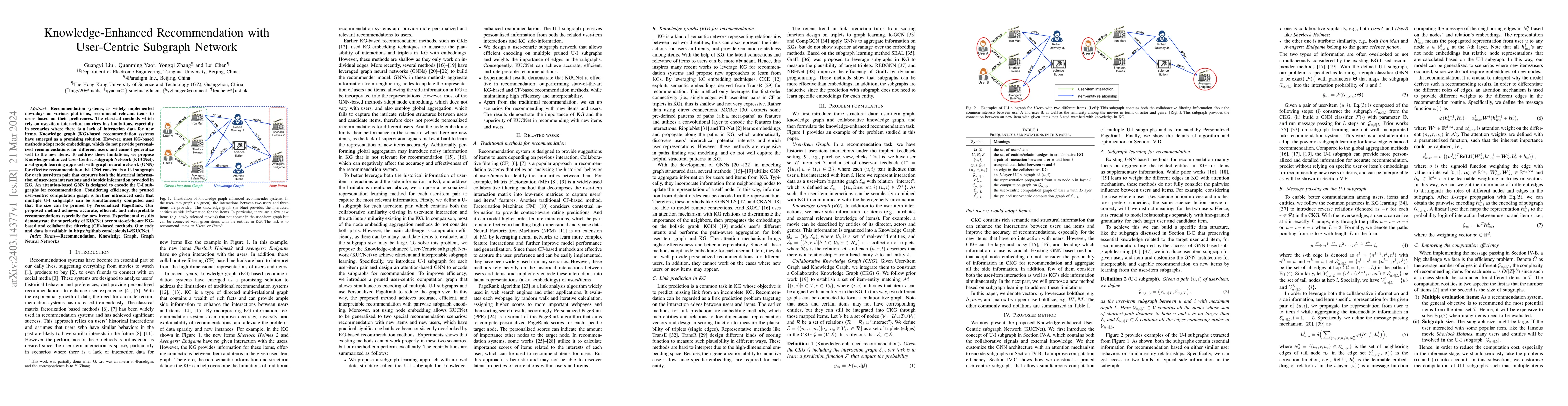 Thumbnail for Knowledge-Enhanced Recommendation with User-Centric Subgraph Network