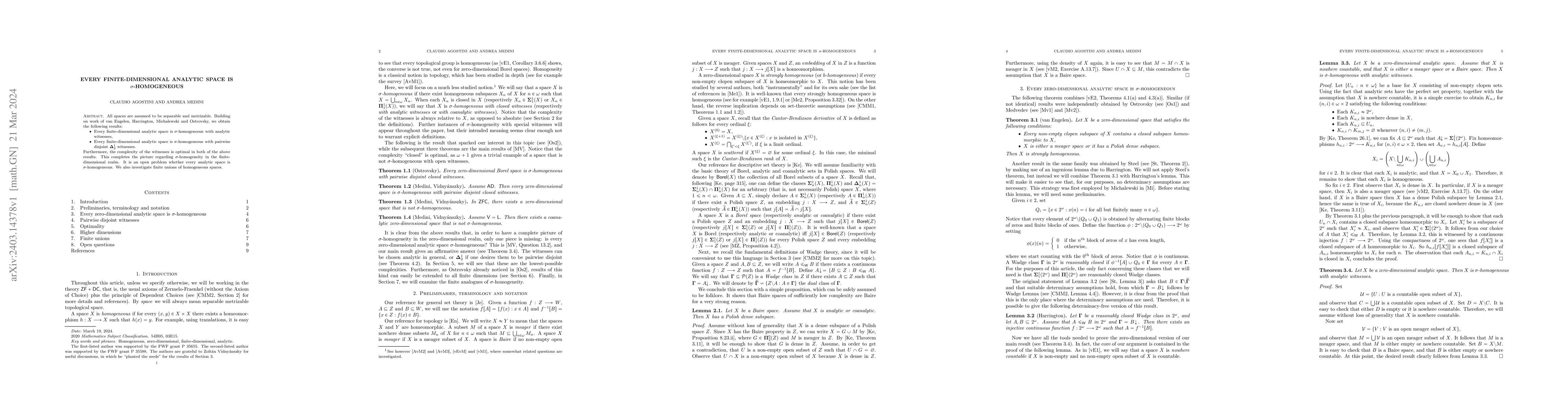 Thumbnail for Every finite-dimensional analytic space is $\sigma$-homogeneous