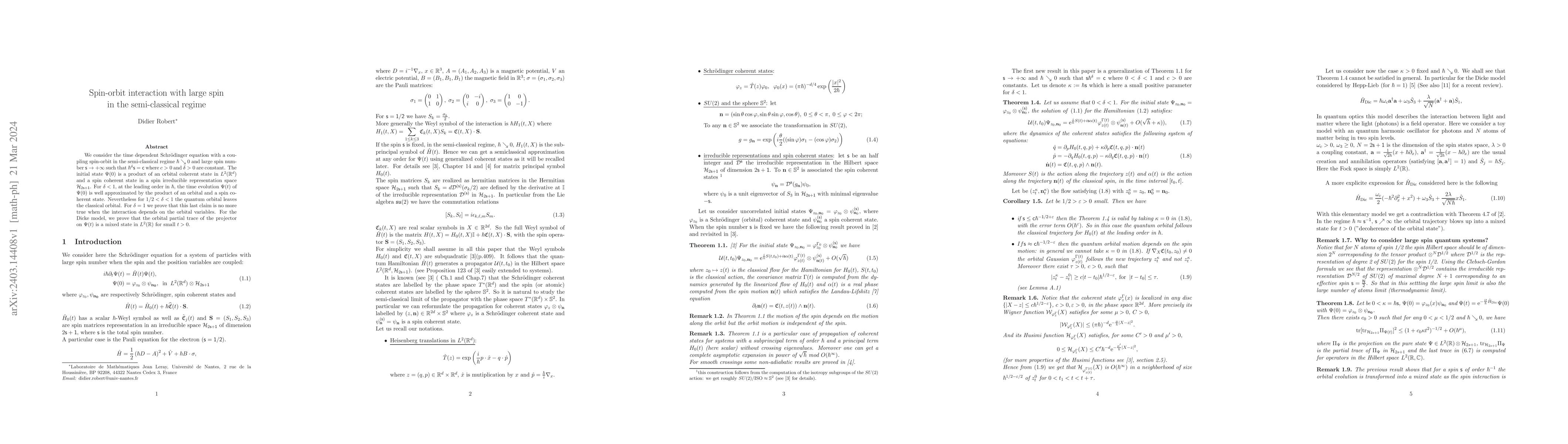 Thumbnail for Spin-orbit interaction with large spin in the semi-classical regime
