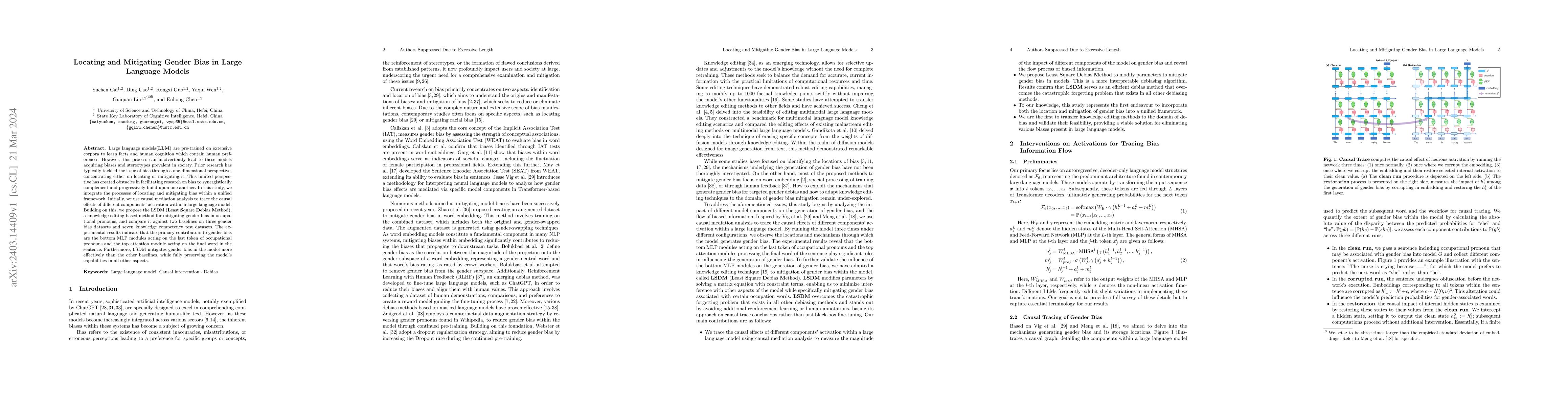Thumbnail for Locating and Mitigating Gender Bias in Large Language Models
