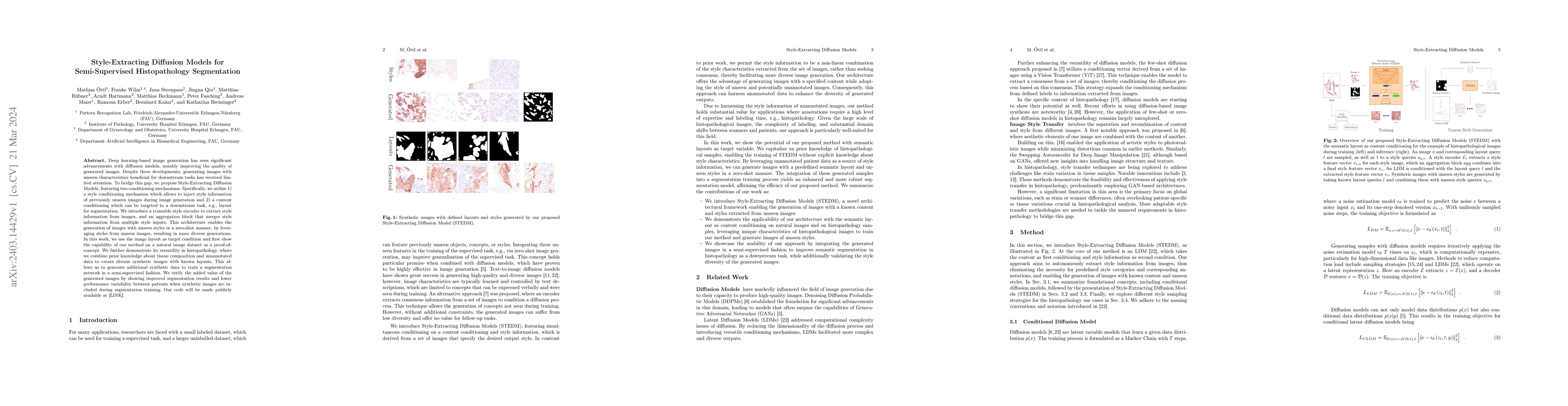 Thumbnail for Style-Extracting Diffusion Models for Semi-Supervised Histopathology
  Segmentation