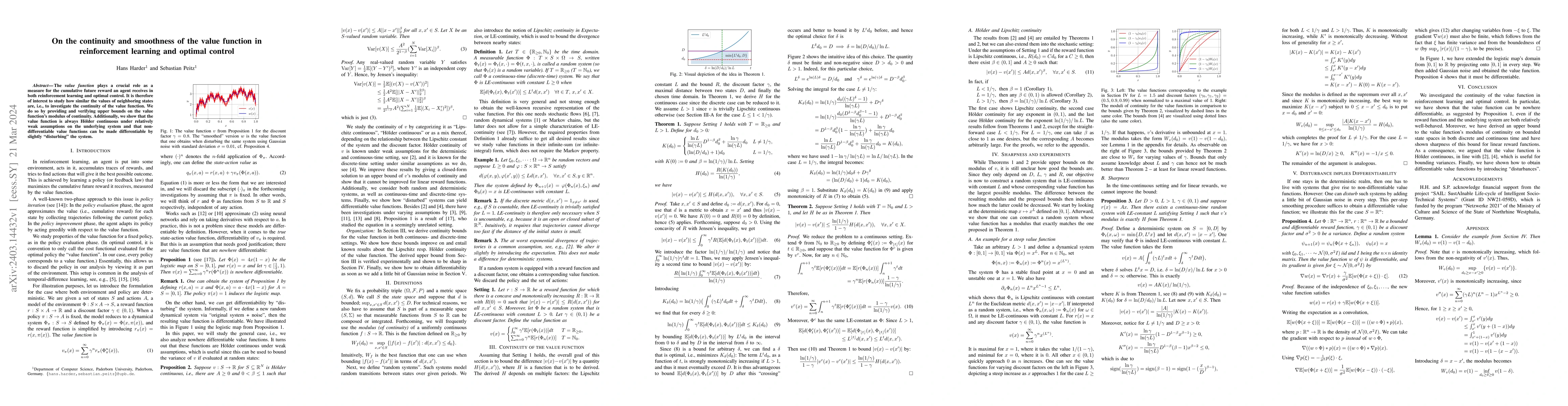 Thumbnail for On the continuity and smoothness of the value function in reinforcement
  learning and optimal control