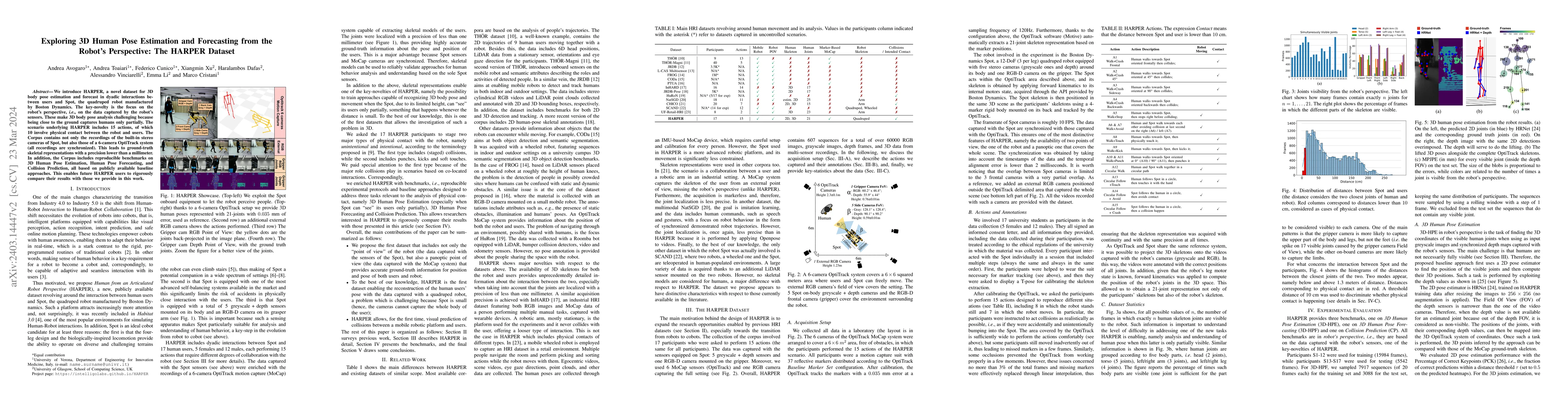Thumbnail for Exploring 3D Human Pose Estimation and Forecasting from the Robot's
  Perspective: The HARPER Dataset
