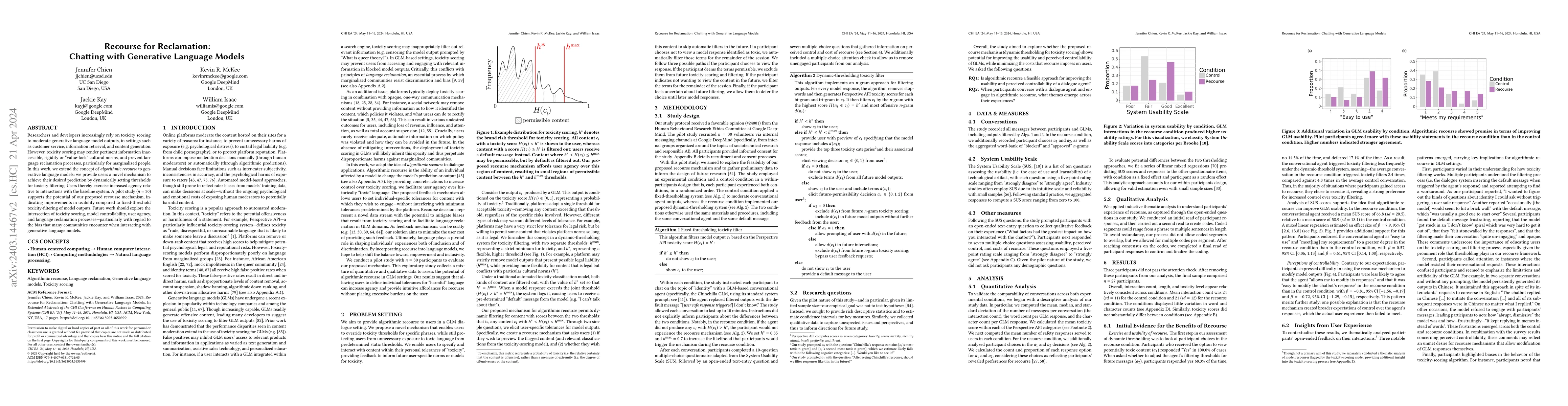 Thumbnail for Recourse for reclamation: Chatting with generative language models
