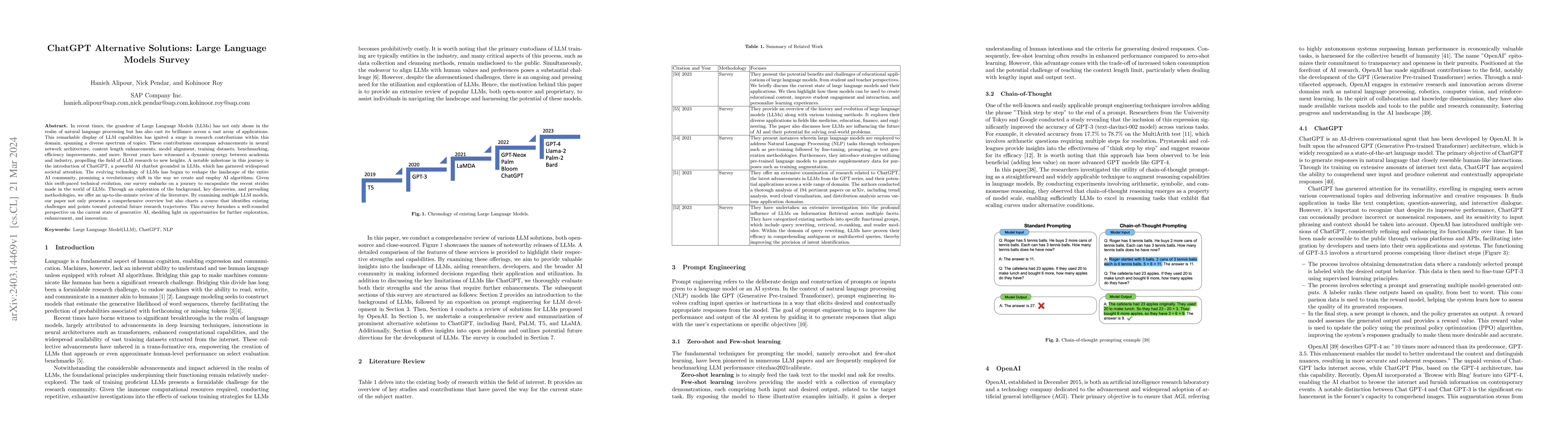 Thumbnail for ChatGPT Alternative Solutions: Large Language Models Survey