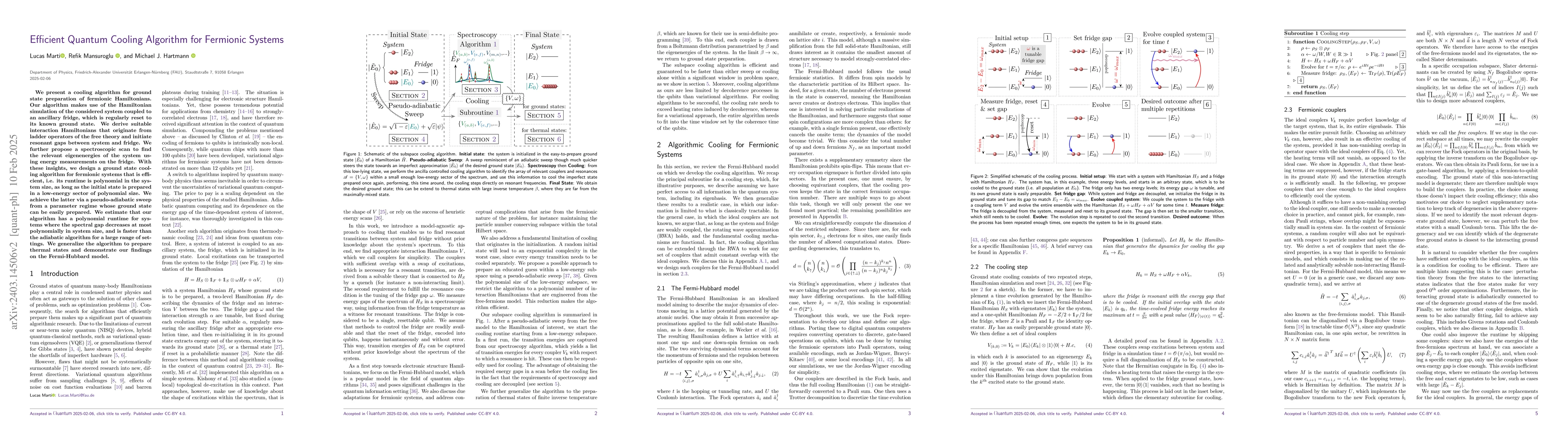 Thumbnail for Efficient Quantum Cooling Algorithm for Fermionic Systems