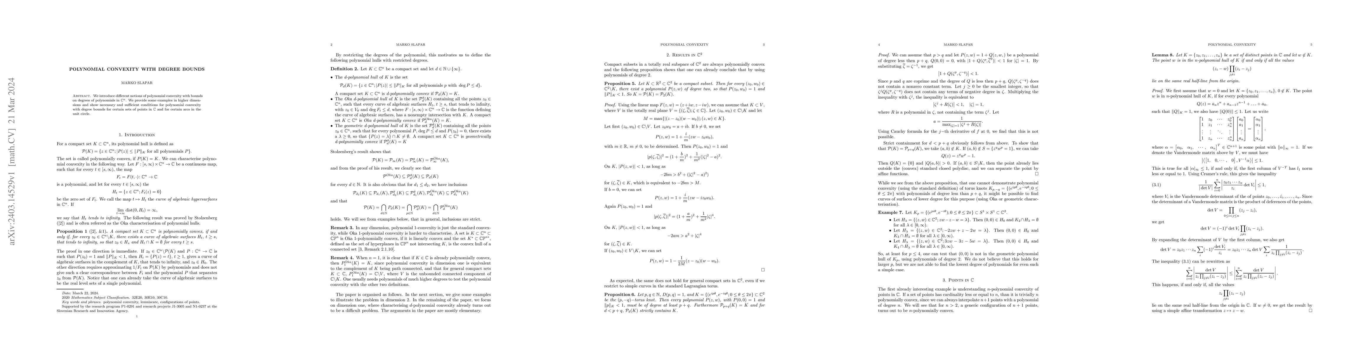 Thumbnail for Polynomial convexity with degree bounds