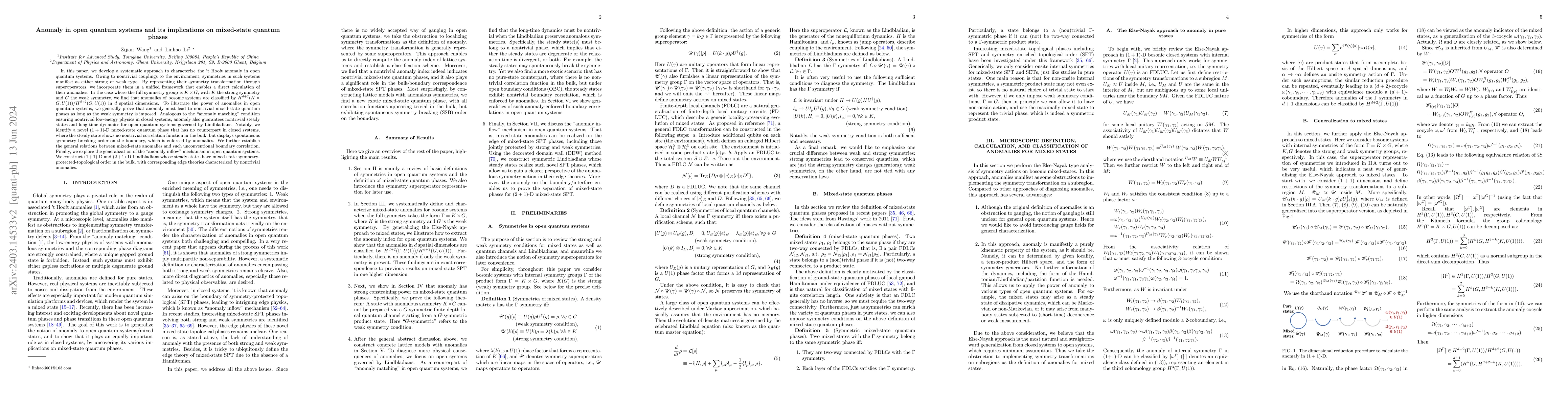 Thumbnail for Anomaly in open quantum systems and its implications on mixed-state
  quantum phases