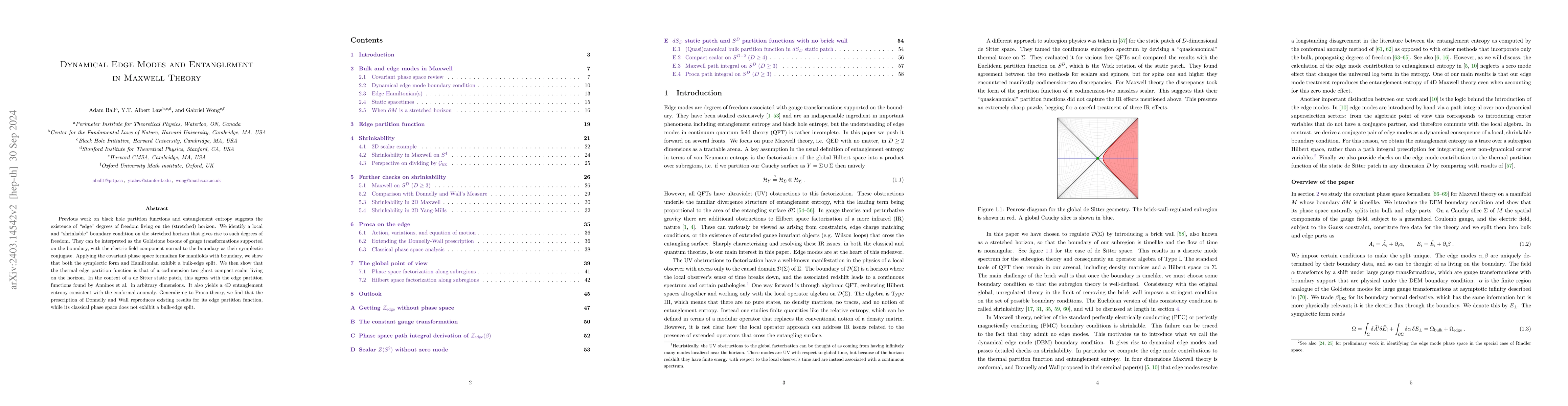 Thumbnail for Dynamical Edge Modes and Entanglement in Maxwell Theory