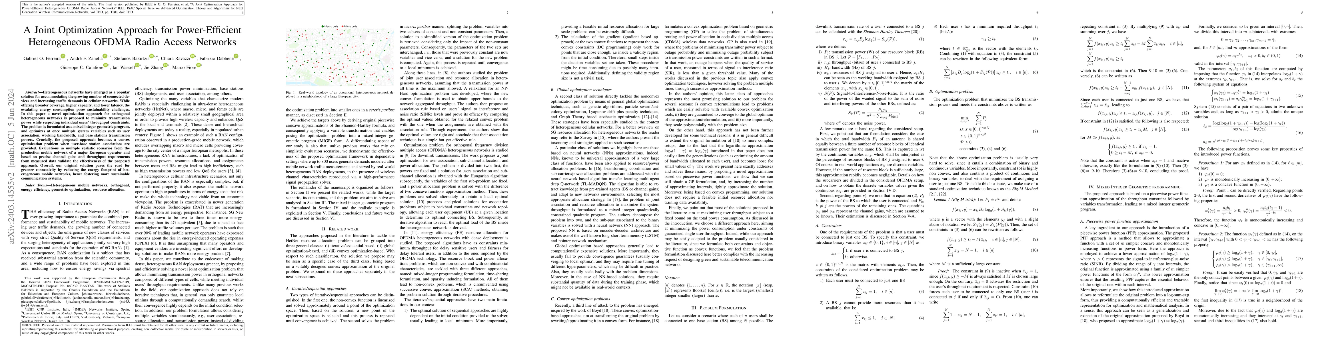 Thumbnail for A Joint Optimization Approach for Power-Efficient Heterogeneous OFDMA
  Radio Access Networks