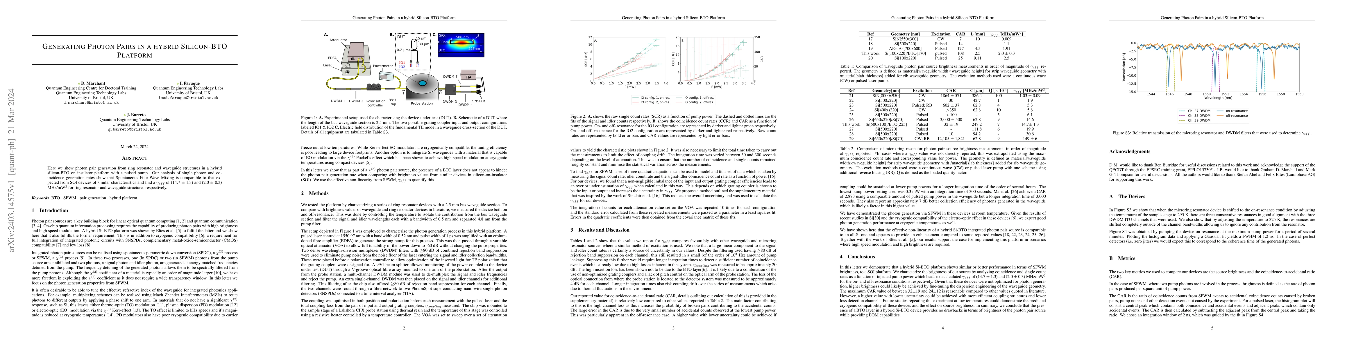 Thumbnail for Generating Photon Pairs in a Hybrid Si-BTO Platform