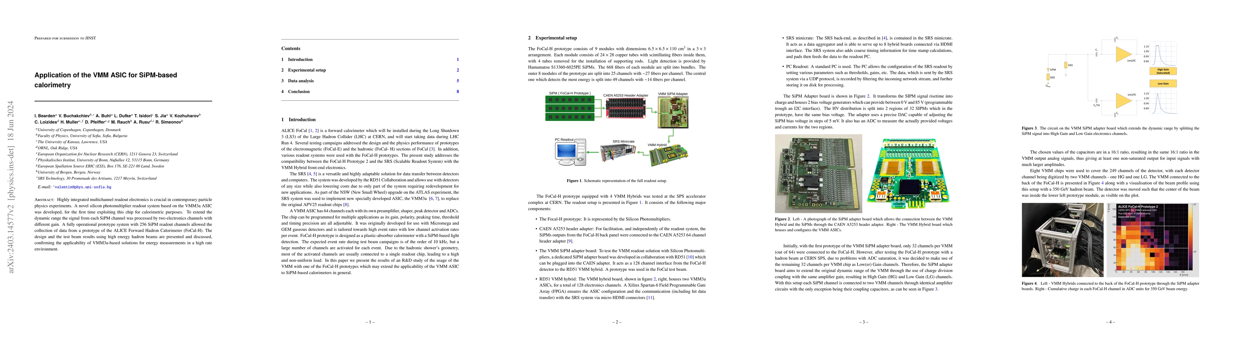 Thumbnail for Application of the VMM ASIC for SiPM-based calorimetry