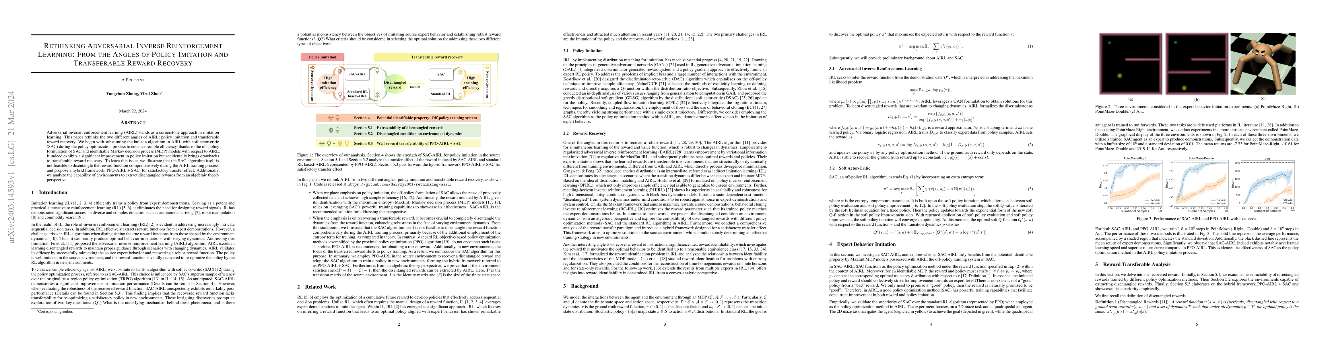 Thumbnail for Rethinking Adversarial Inverse Reinforcement Learning: Policy Imitation,
  Transferable Reward Recovery and Algebraic Equilibrium Proof