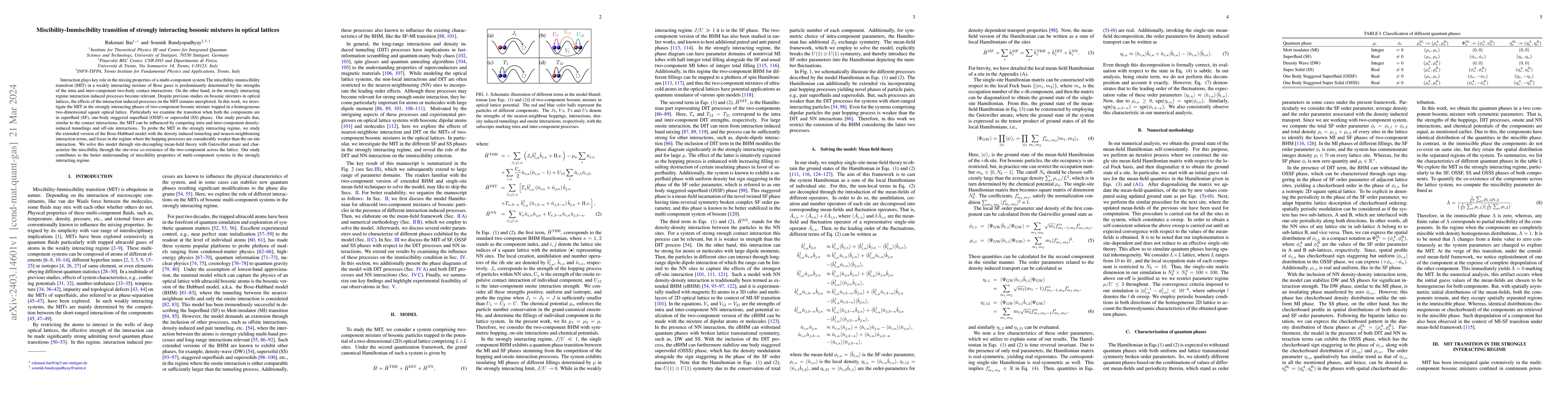 Thumbnail for Miscibility-Immiscibility transition of strongly interacting bosonic
  mixtures in optical lattices