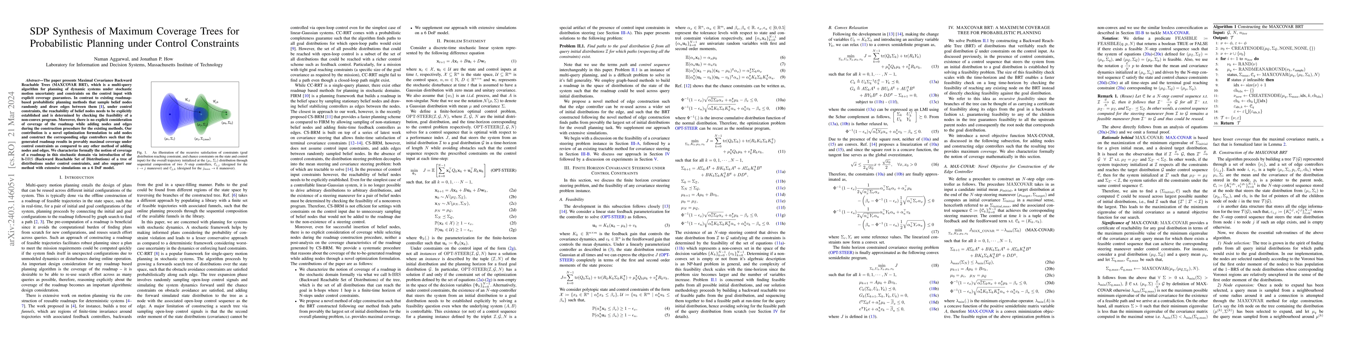 Thumbnail for SDP Synthesis of Maximum Coverage Trees for Probabilistic Planning under
  Control Constraints
