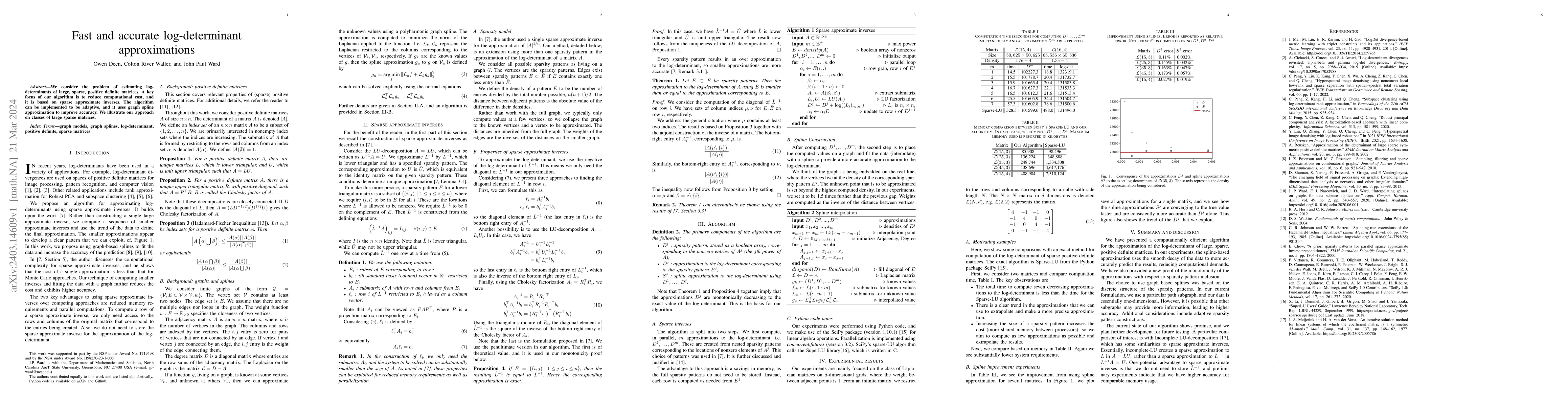 Thumbnail for Fast and accurate log-determinant approximations