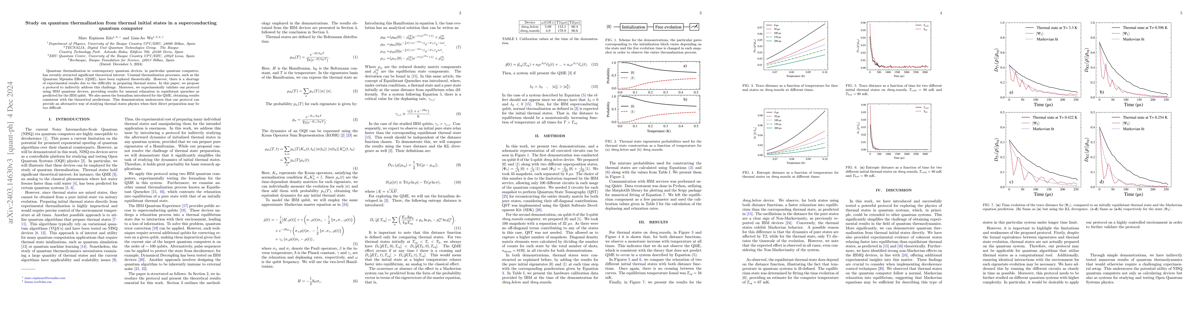 Thumbnail for Study on quantum thermalization from thermal initial states in a
  superconducting quantum computer