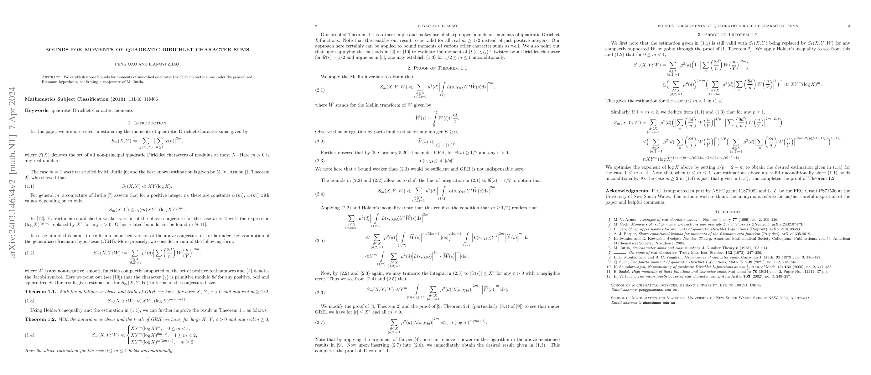 Thumbnail for Bounds for moments of quadratic Dirichlet character sums
