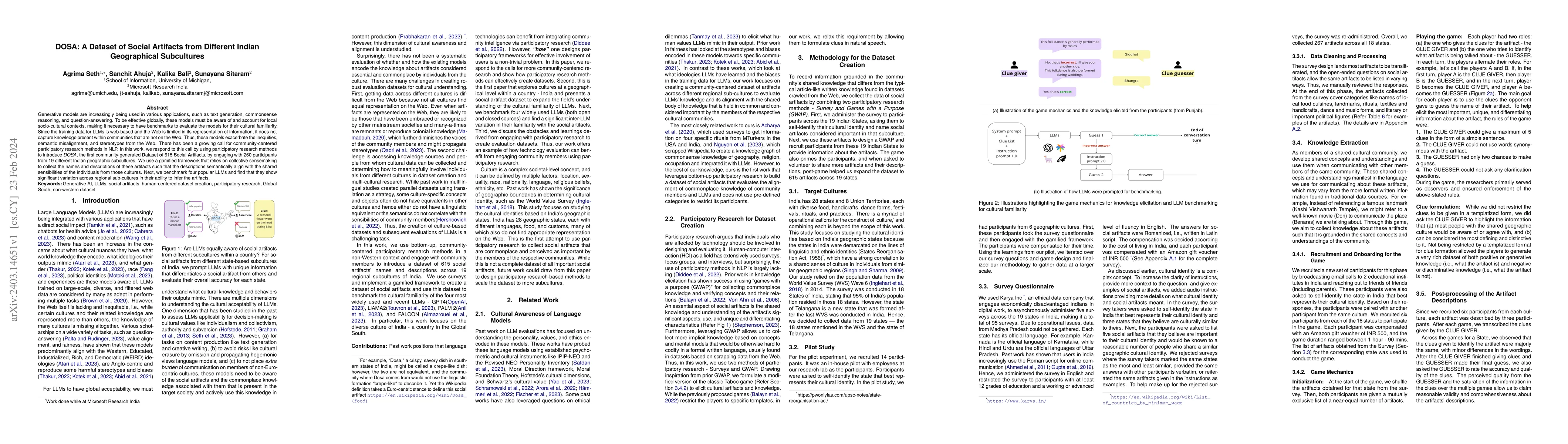 Thumbnail for DOSA: A Dataset of Social Artifacts from Different Indian Geographical
  Subcultures