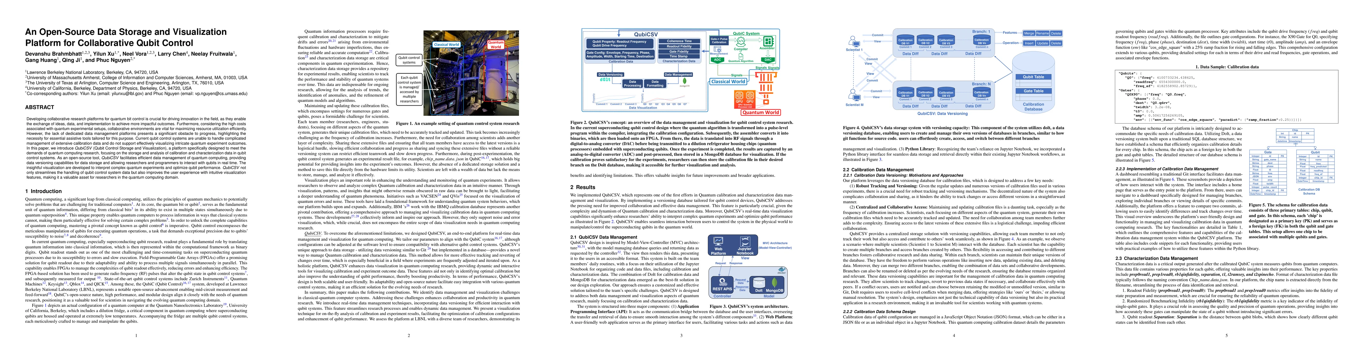Thumbnail for QubiCSV: An Open-Source Data Storage and Visualization Platform for
  Collaborative Qubit Control