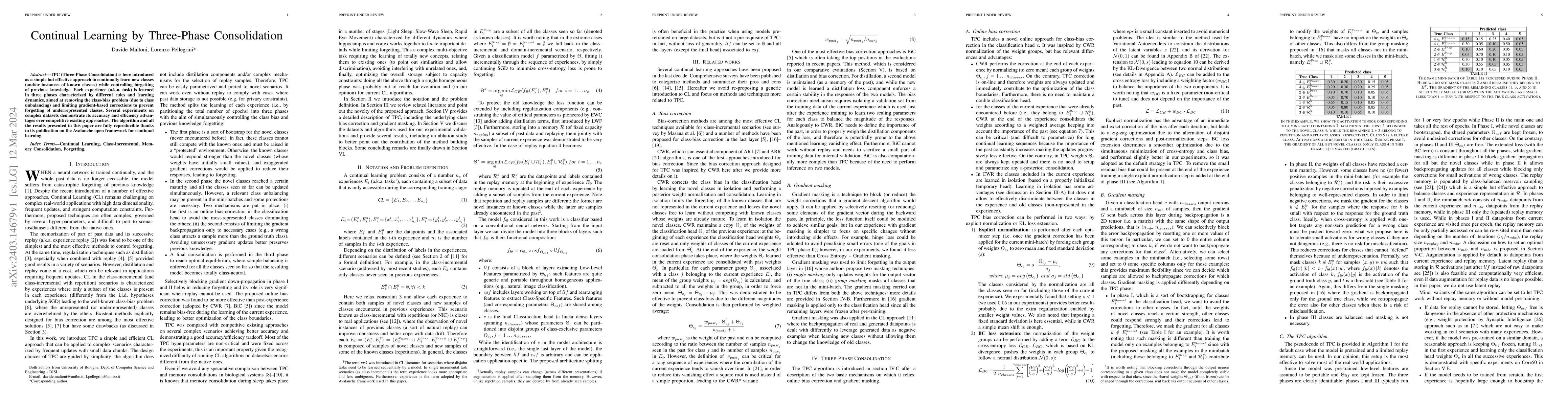 Thumbnail for Continual Learning by Three-Phase Consolidation