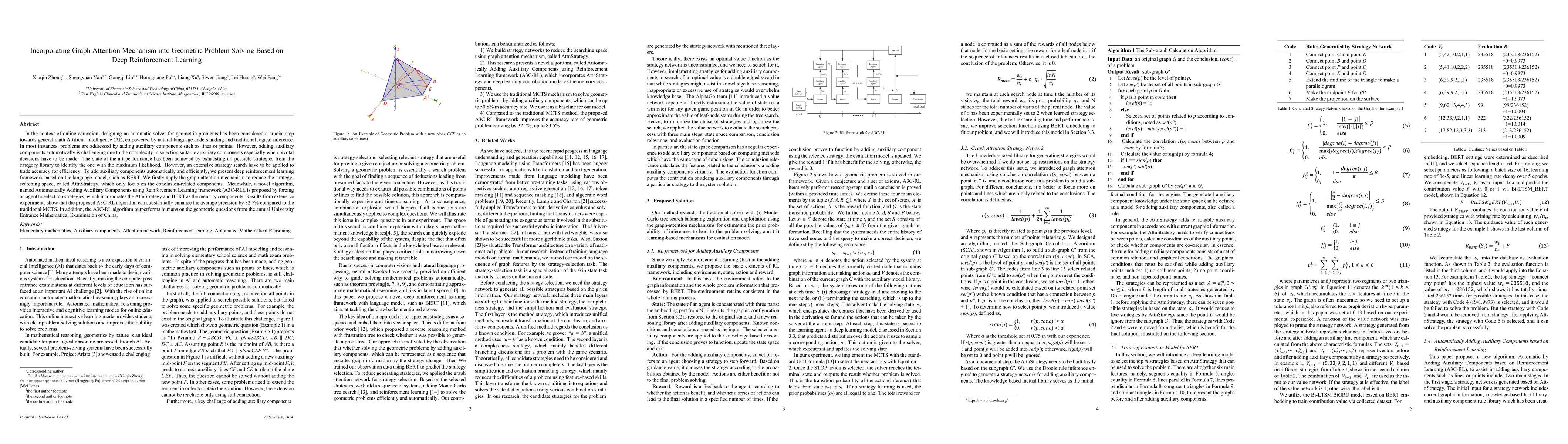 Thumbnail for Incorporating Graph Attention Mechanism into Geometric Problem Solving
  Based on Deep Reinforcement Learning