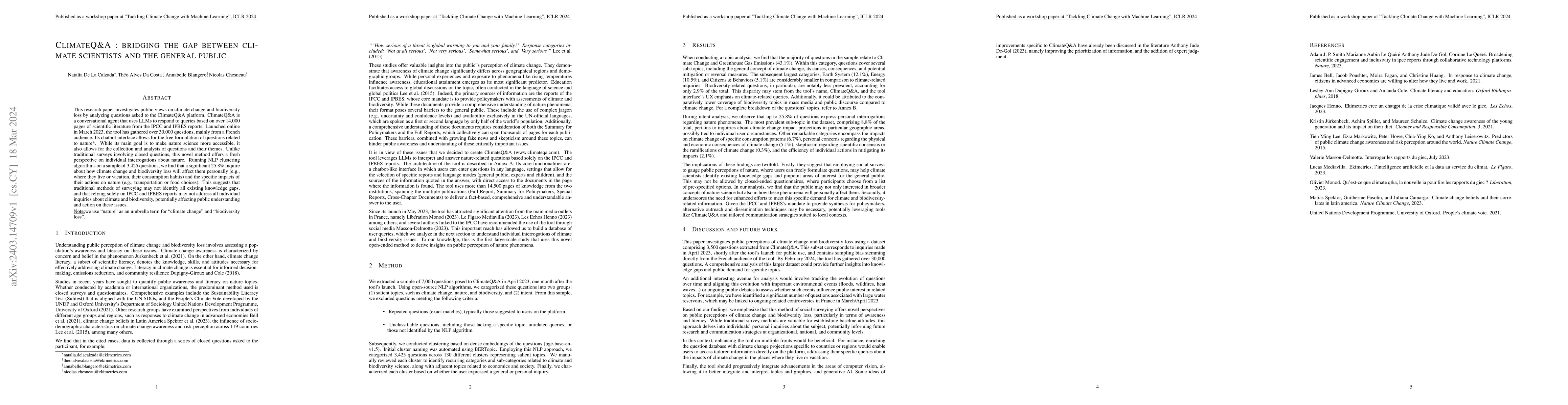 Thumbnail for ClimateQ&A: Bridging the gap between climate scientists and the general
  public