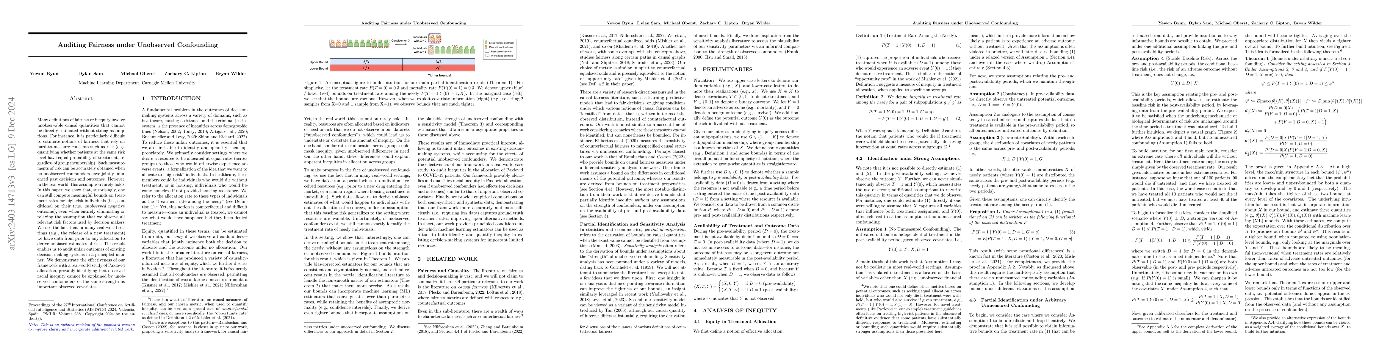 Thumbnail for Auditing Fairness under Unobserved Confounding