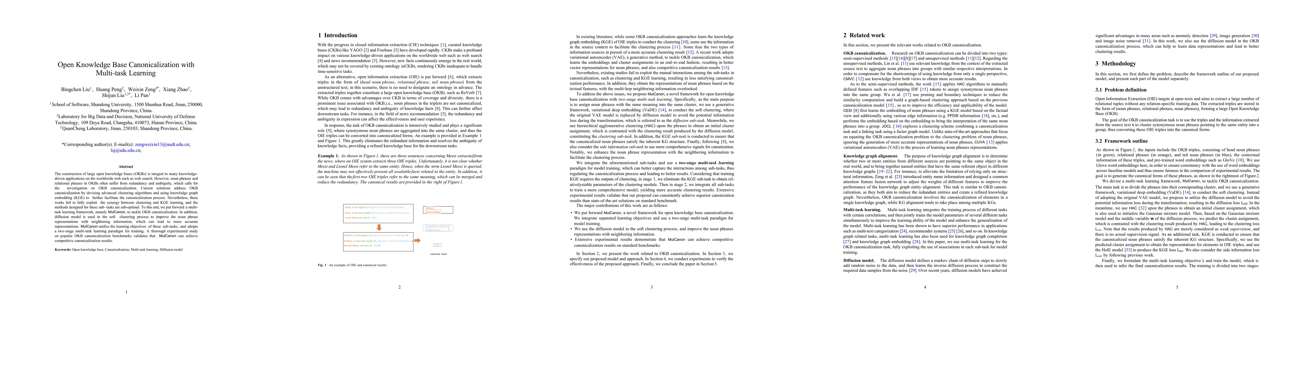 Thumbnail for Open Knowledge Base Canonicalization with Multi-task Learning
