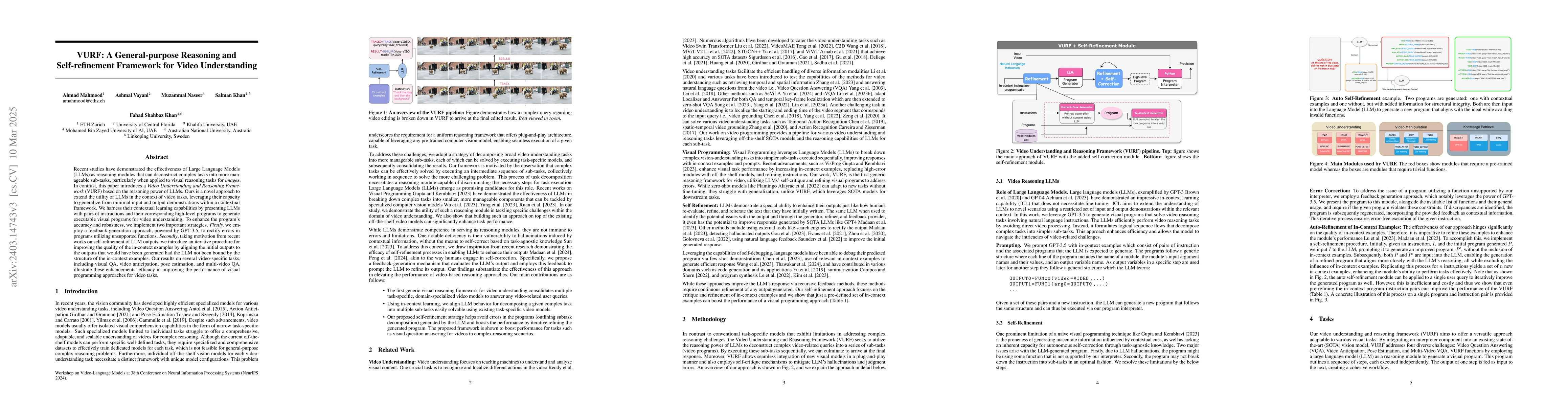 Thumbnail for VURF: A General-purpose Reasoning and Self-refinement Framework for
  Video Understanding