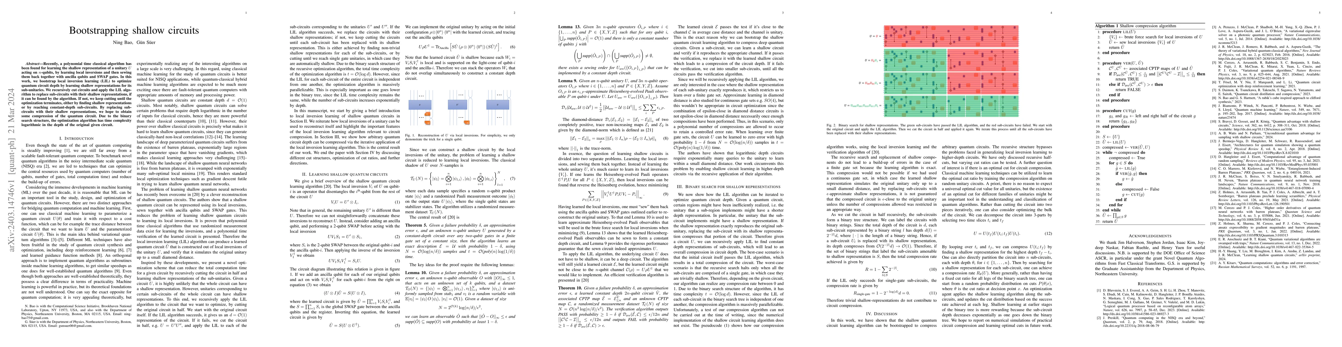 Thumbnail for Bootstrapping shallow circuits
