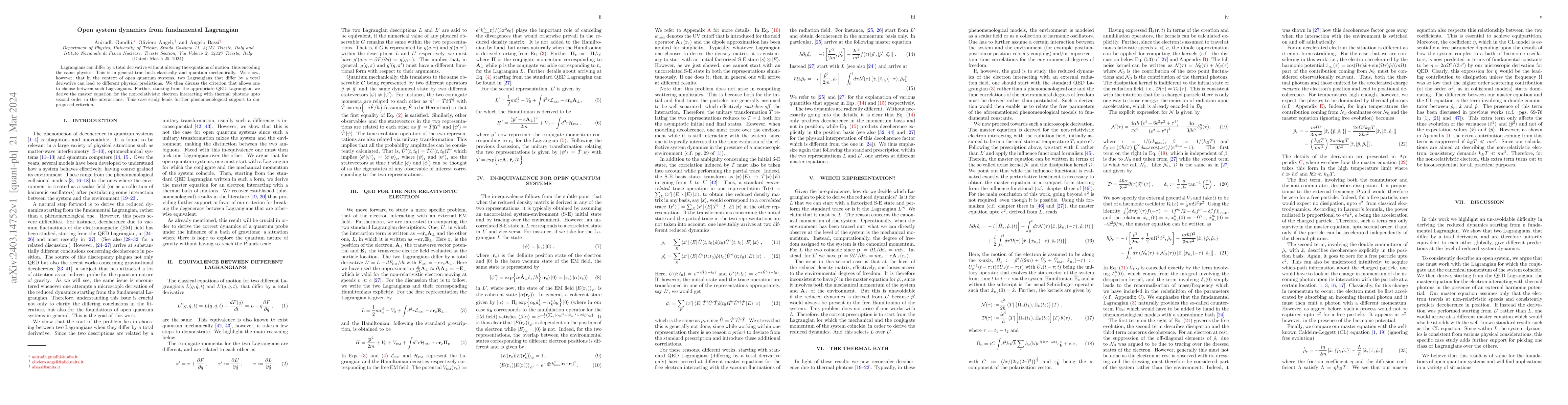 Thumbnail for Open system dynamics from fundamental Lagrangian