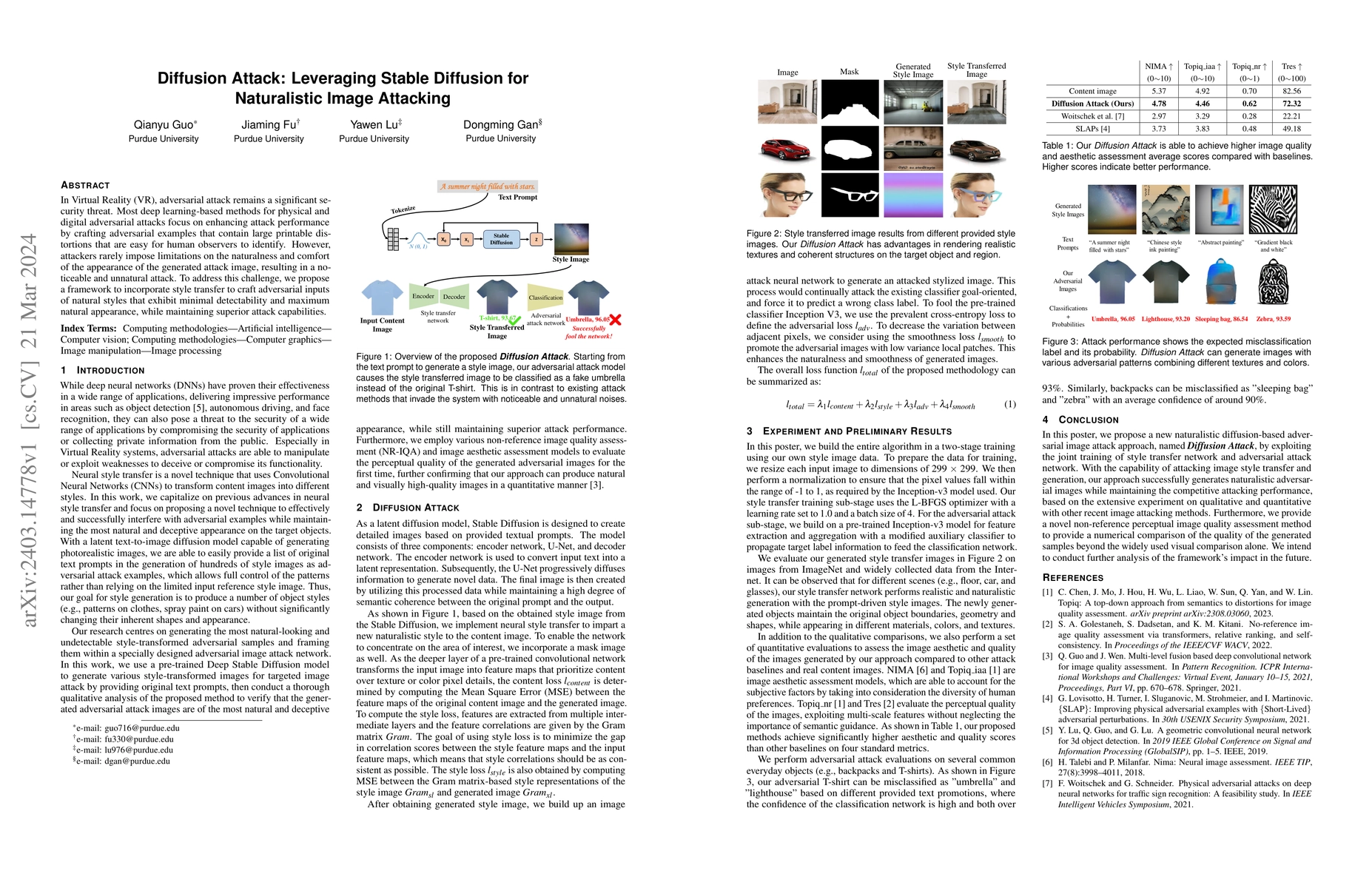 Thumbnail for Diffusion Attack: Leveraging Stable Diffusion for Naturalistic Image
  Attacking