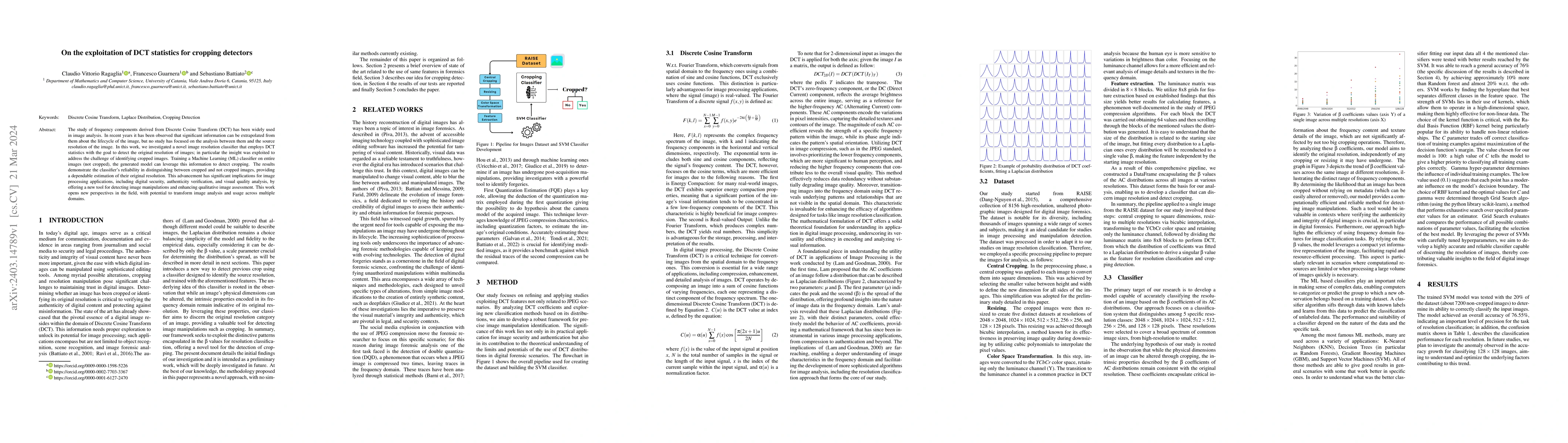 Thumbnail for On the exploitation of DCT statistics for cropping detectors