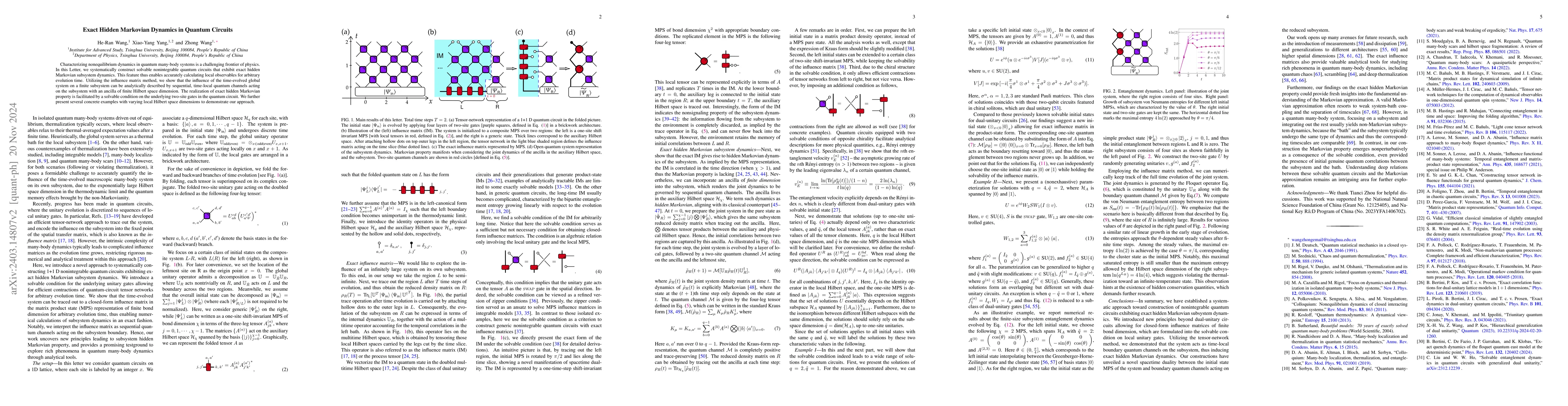 Thumbnail for Exact Markovian Dynamics in Quantum Circuits