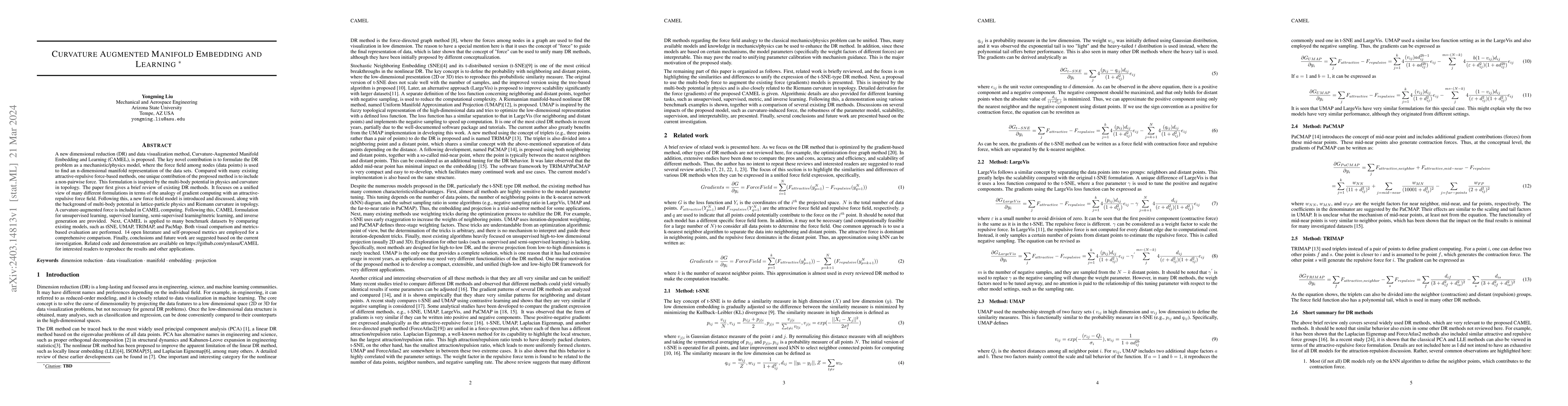 Thumbnail for Curvature Augmented Manifold Embedding and Learning