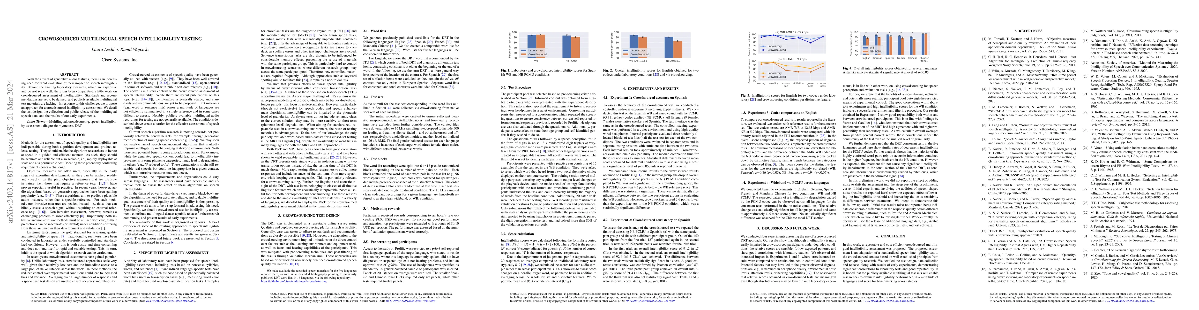 Thumbnail for Crowdsourced Multilingual Speech Intelligibility Testing