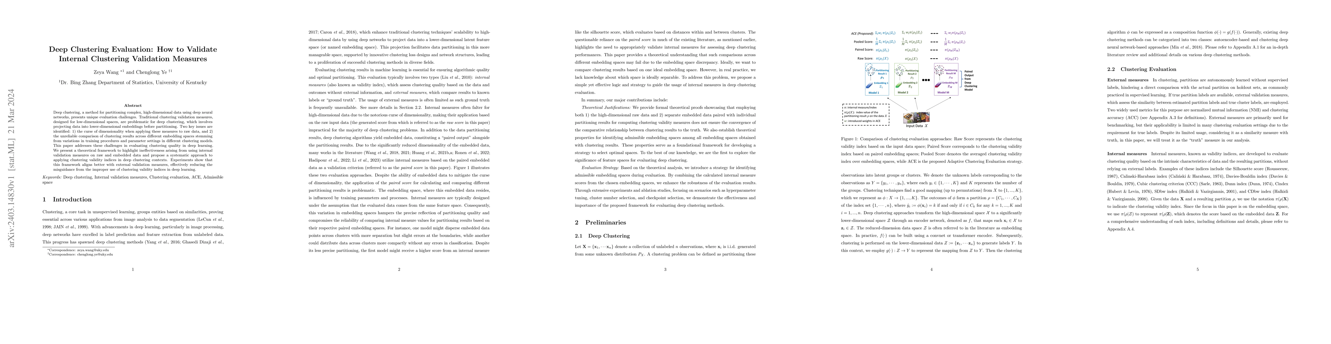 Thumbnail for Deep Clustering Evaluation: How to Validate Internal Clustering
  Validation Measures