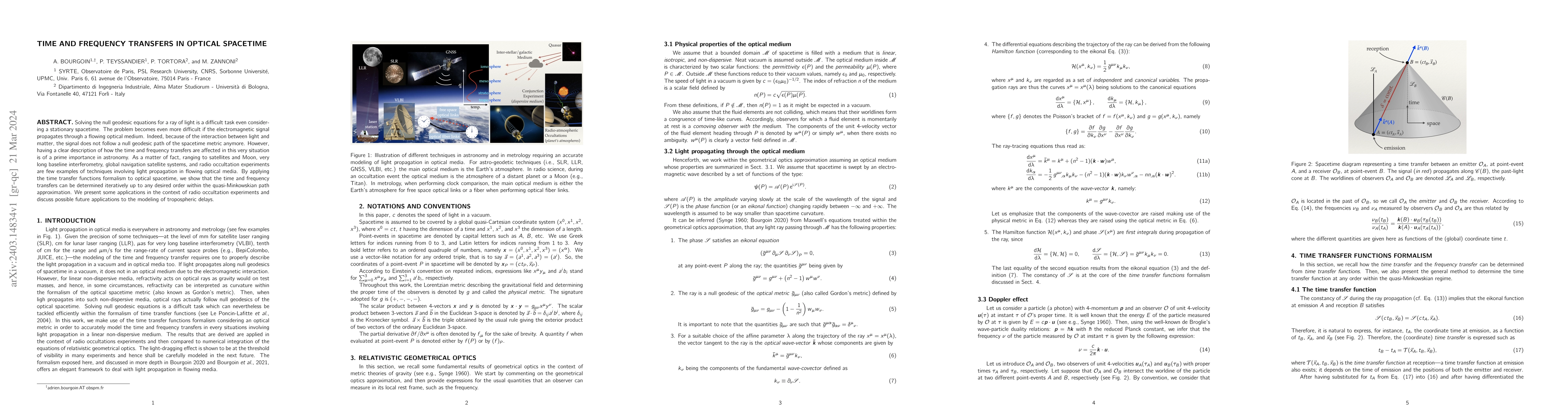 Thumbnail for Time and frequency transfers in optical spacetime
