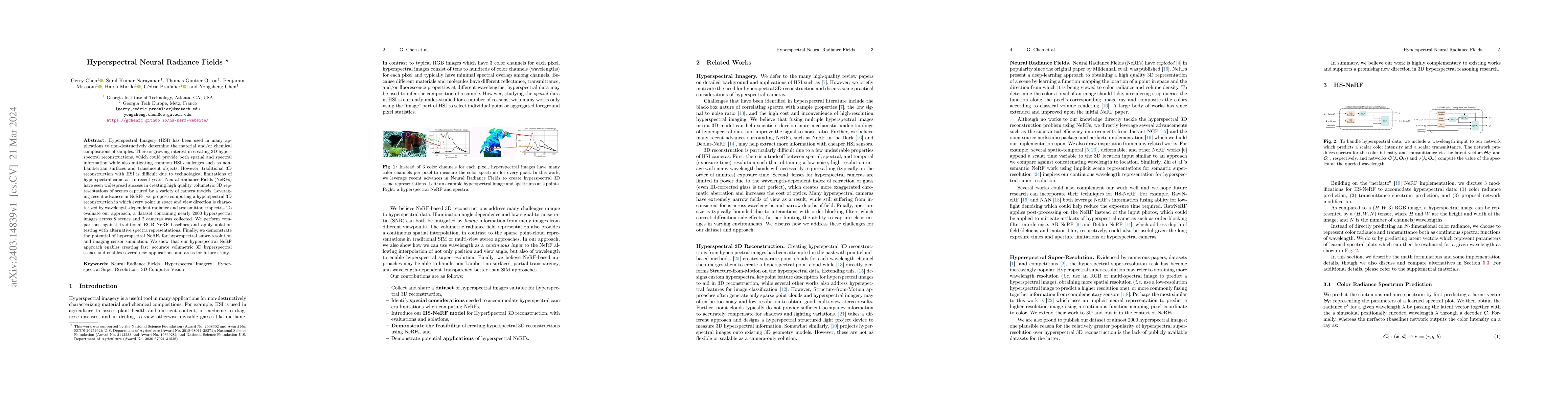 Thumbnail for Hyperspectral Neural Radiance Fields