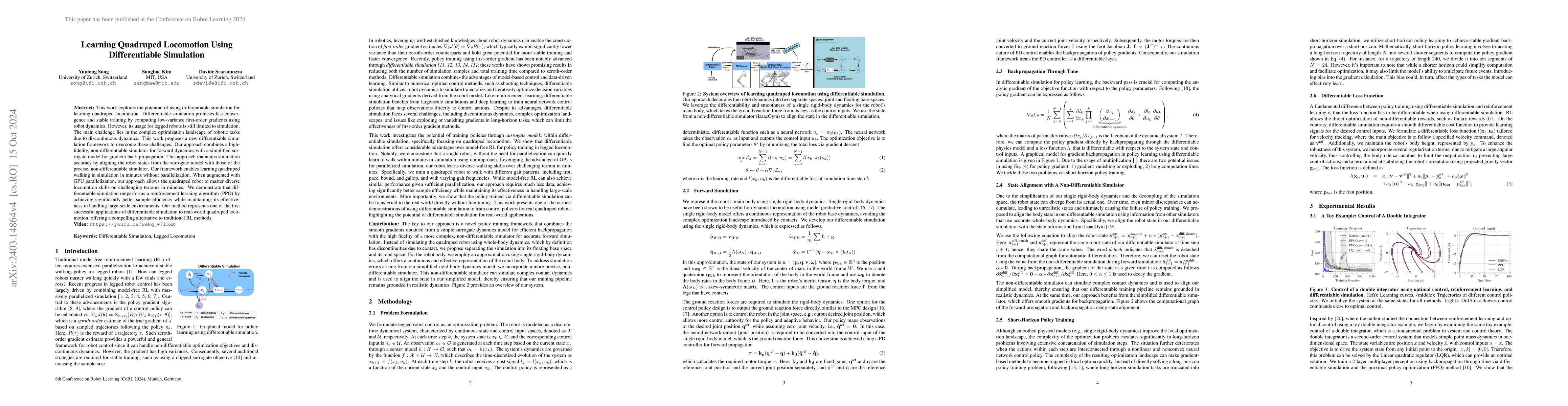 Thumbnail for Learning Quadruped Locomotion Using Differentiable Simulation