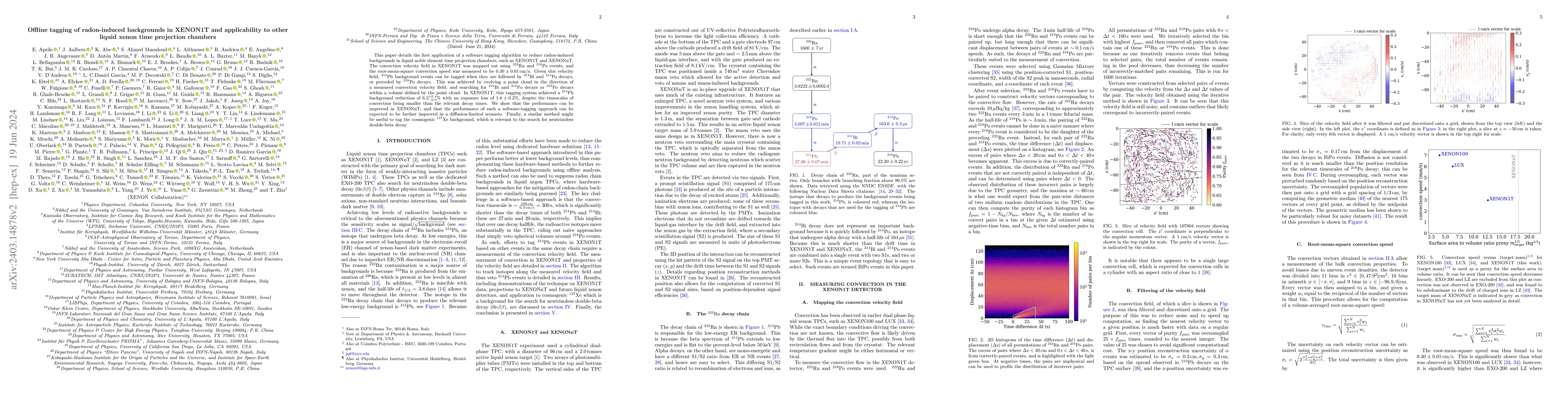 Thumbnail for Offline tagging of radon-induced backgrounds in XENON1T and
  applicability to other liquid xenon detectors