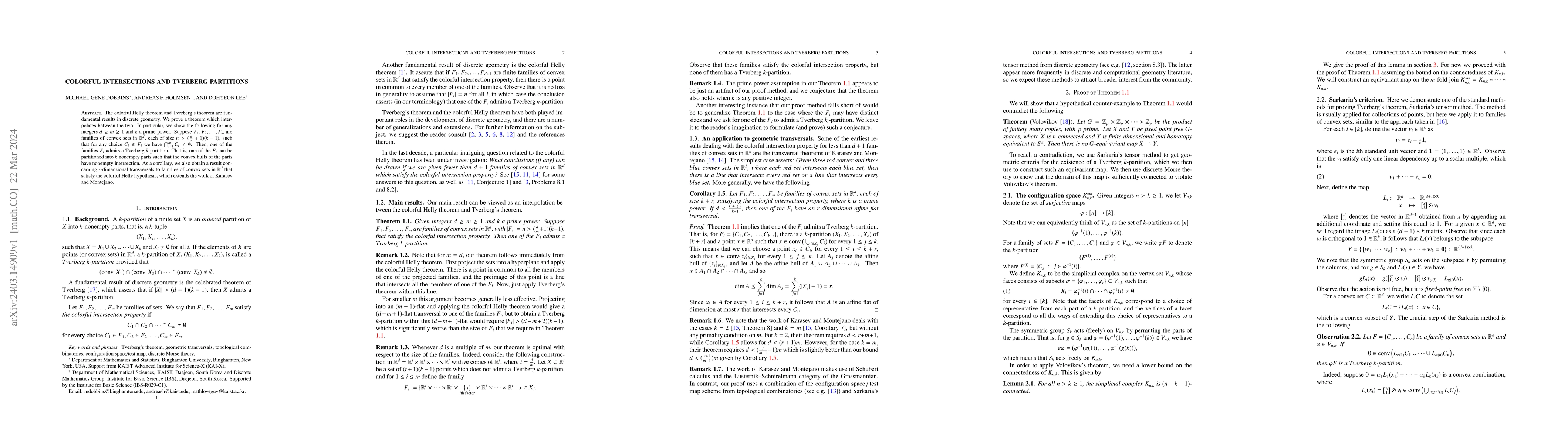 Thumbnail for Colorful Intersections and Tverberg Partitions
