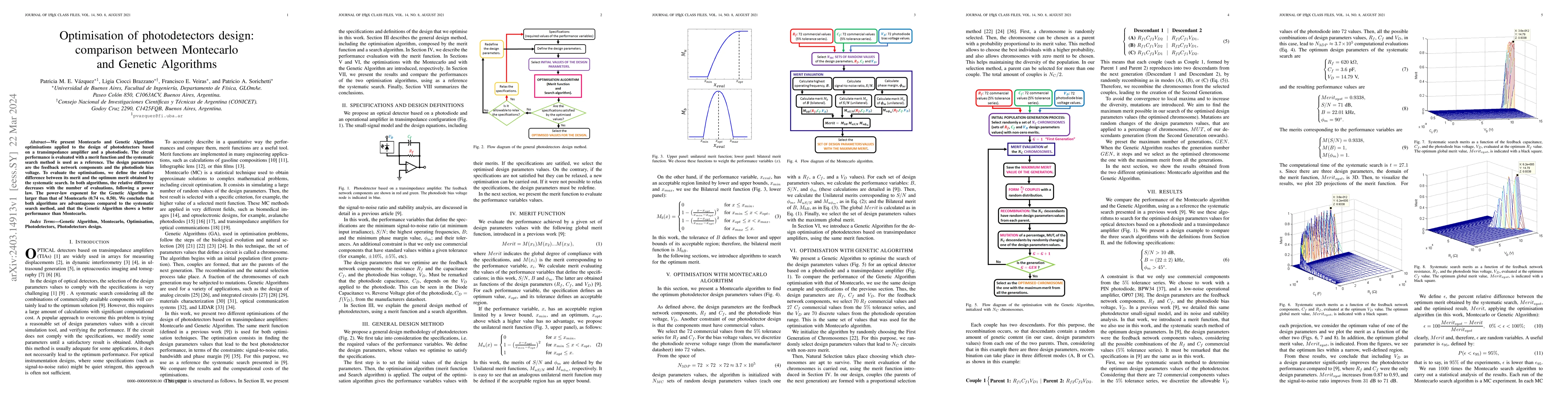 Thumbnail for Optimisation of photodetectors design: comparison between Montecarlo and
  Genetic Algorithms