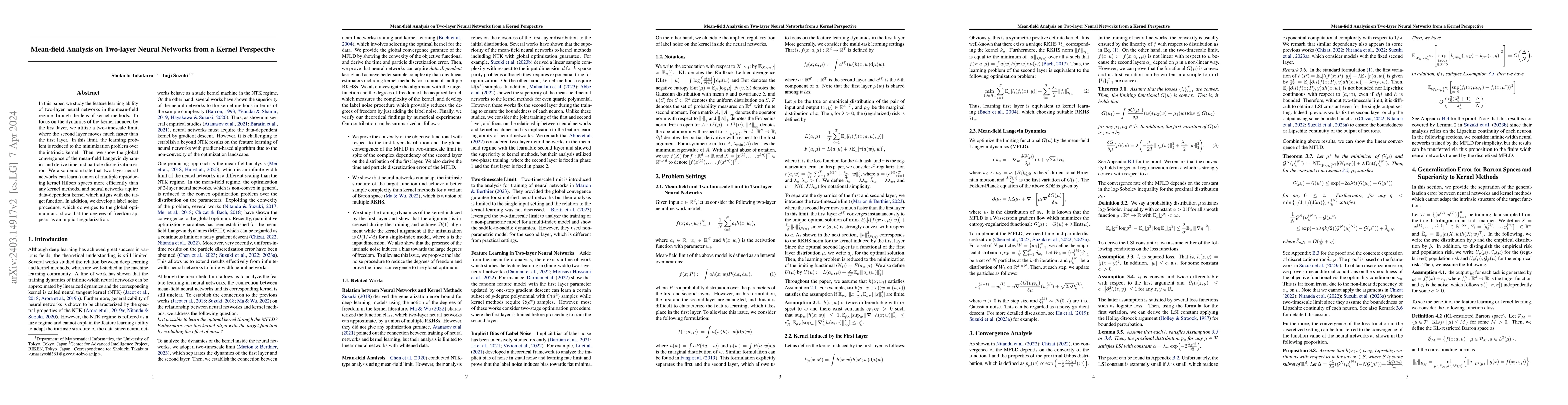 Thumbnail for Mean-field Analysis on Two-layer Neural Networks from a Kernel
  Perspective